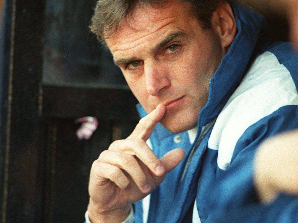 An old photograph of ex Stockport County manager Dave Jones.
